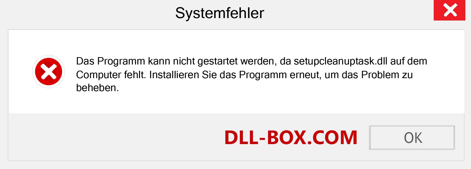 setupcleanuptask.dll-Datei fehlt?. Download für Windows 7, 8, 10 - Fix setupcleanuptask dll Missing Error unter Windows, Fotos, Bildern